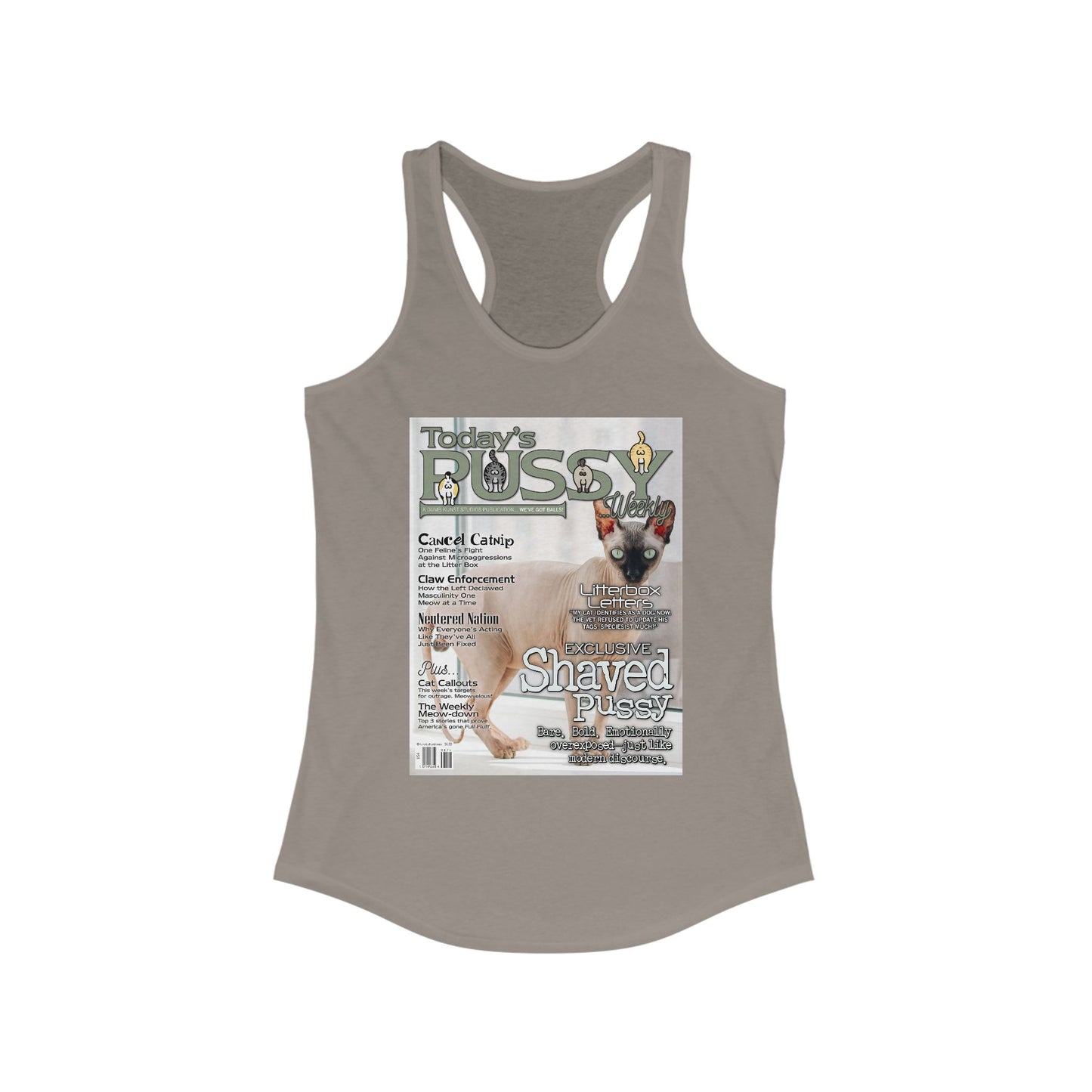 DK230: Today's Pussy... Weekly (Shaved Pussy Edition) - Ladies Racerback Tank