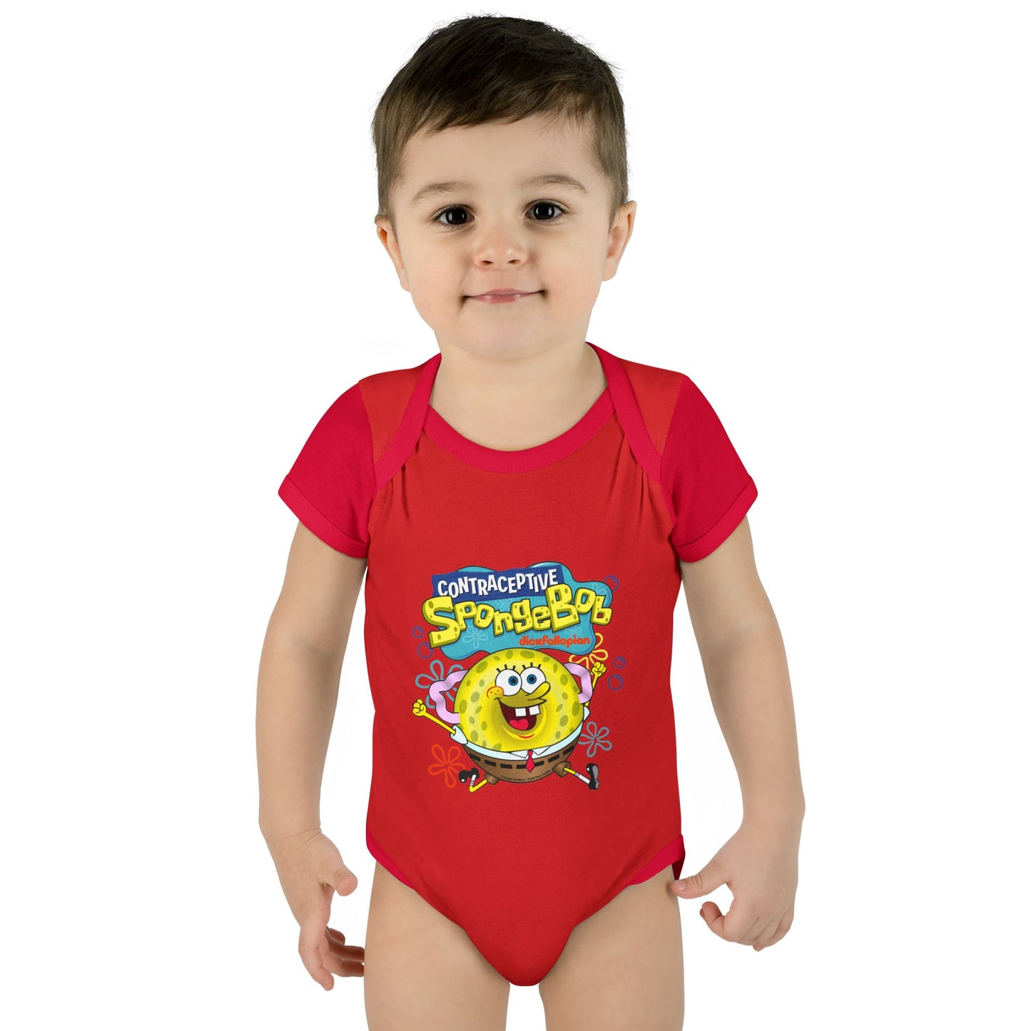 DK196: Contraceptive SpongeBob - Infant Sized Onsie