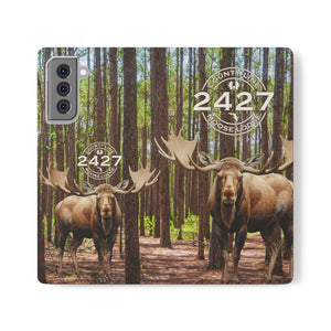 Moose Lodge 2427 - Woodlands Moose - Flip Organizational Phone Cases (Select Phone Models)