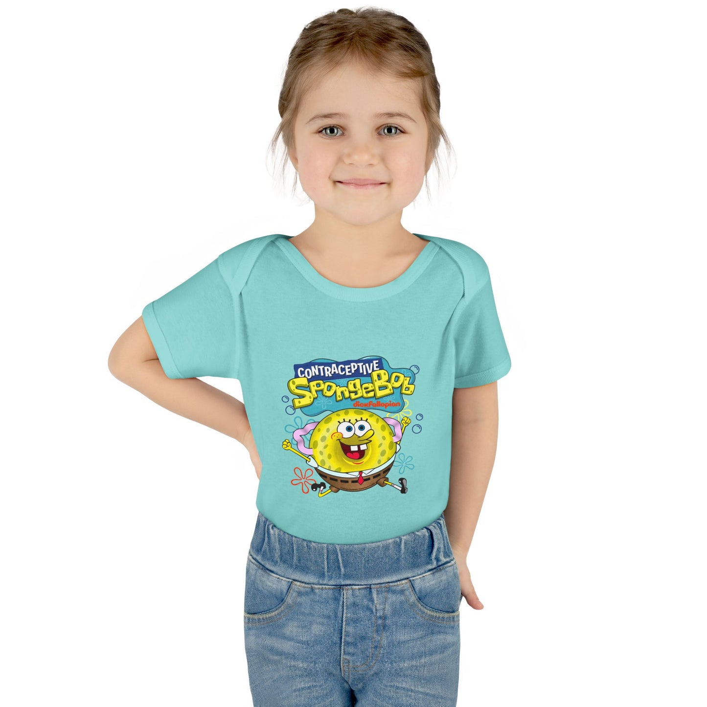DK196: Contraceptive SpongeBob - Infant Sized Onsie
