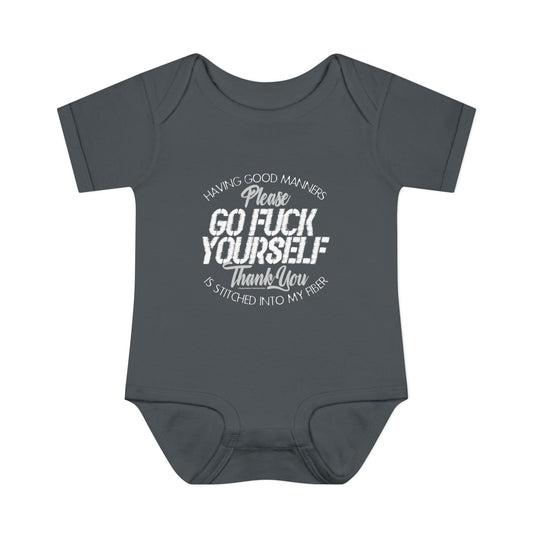 DK90: Please & Thank You (Go Fuck Yourself) - Infant Sized Onsie