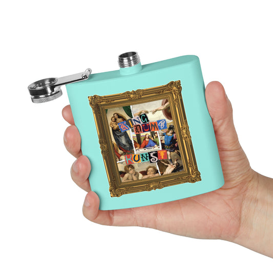 DK169: Kingdumb Kunst - 6oz Stainless Steel Hip Flask