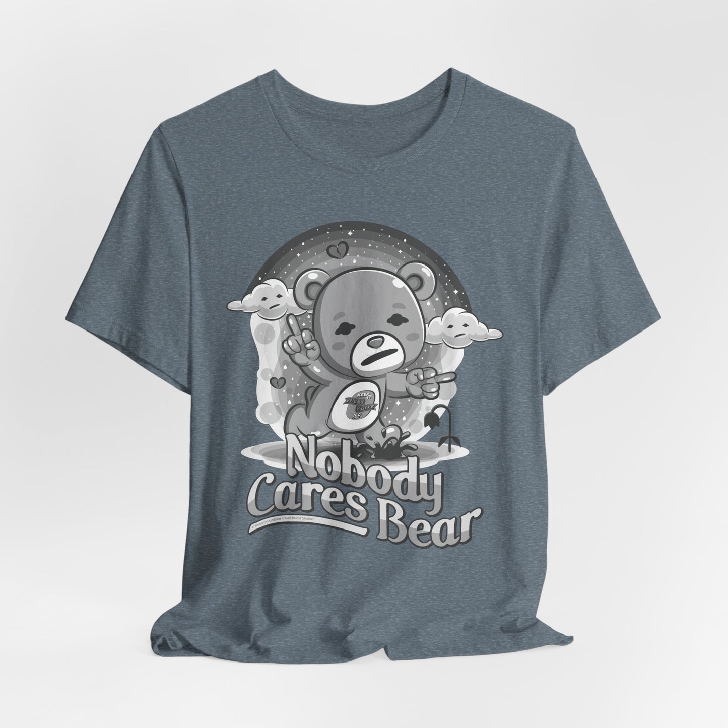 DK227: Nobody Cares Bear - Unisex S/S T-Shirt