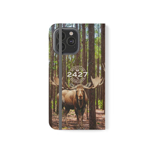 Moose Lodge 2427 - Woodlands Moose - Flip Organizational Phone Cases (Select Phone Models)