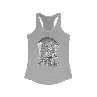 DK227: Nobody Cares Bear - Ladies Racerback Tank