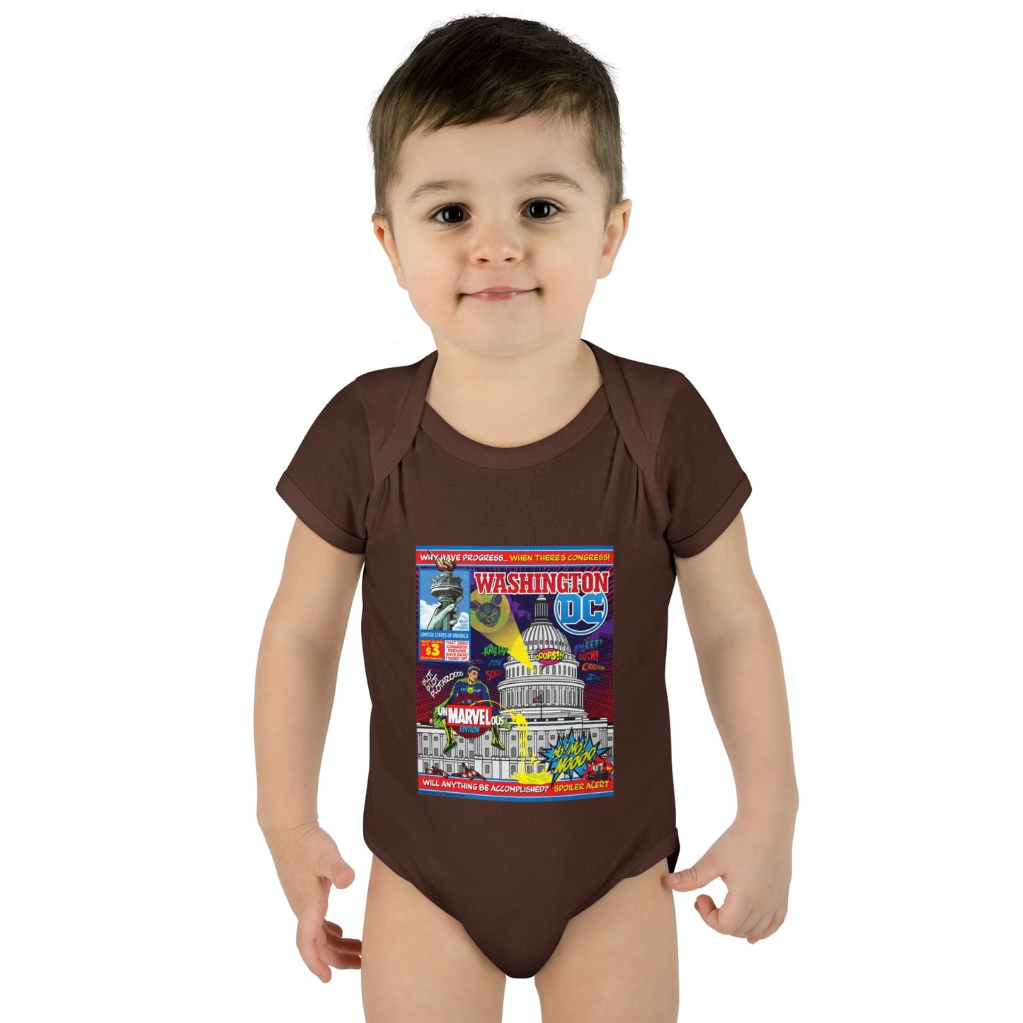 DK149: UnMARVELousington D.C. - Infant Sized Onsie