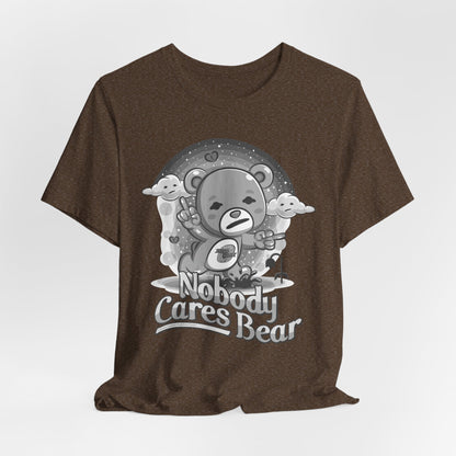 DK227: Nobody Cares Bear - Unisex S/S T-Shirt