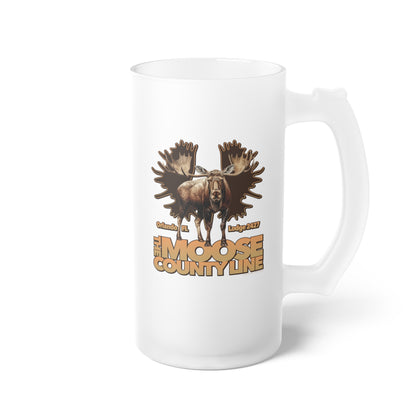 Moose Lodge 2427 - Moose Antlers - Frosted Glass Beer Mug
