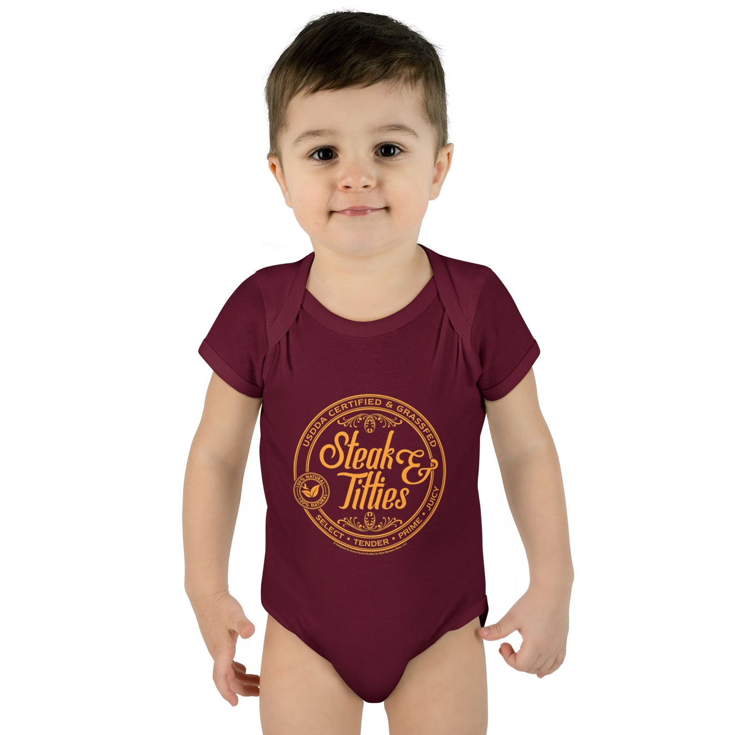 DK225: Steak & Titties - Infant Sized Onsie
