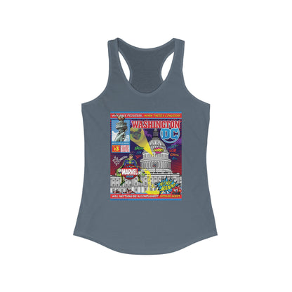 DK149: UnMARVELousington D.C. - Ladies Racerback Tank