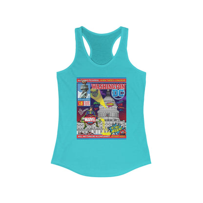 DK149: UnMARVELousington D.C. - Ladies Racerback Tank