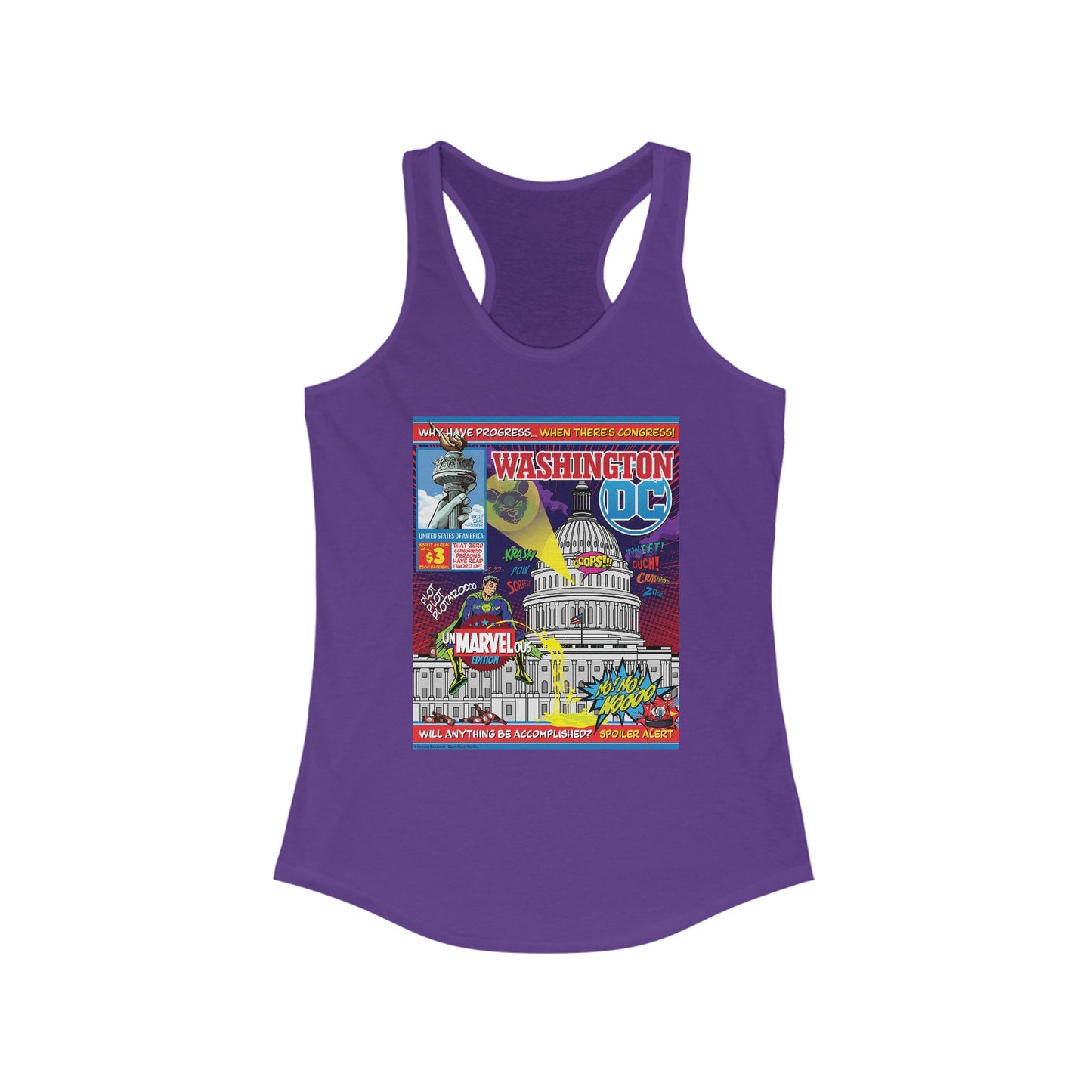 DK149: UnMARVELousington D.C. - Ladies Racerback Tank
