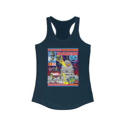 DK149: UnMARVELousington D.C. - Ladies Racerback Tank