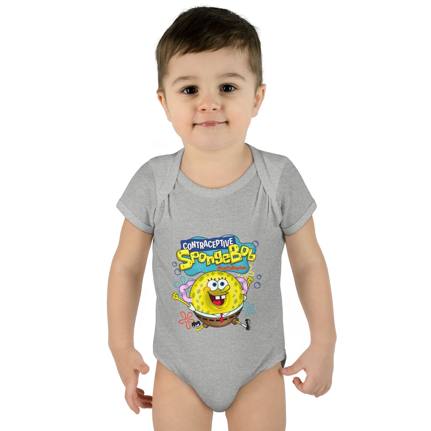 DK196: Contraceptive SpongeBob - Infant Sized Onsie