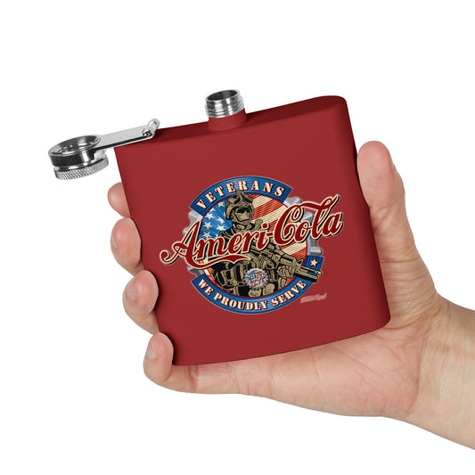 DK30: We Proudly Serve - 6oz Stainless Steel Hip Flask