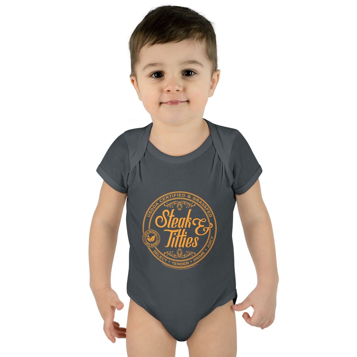 DK225: Steak & Titties - Infant Sized Onsie