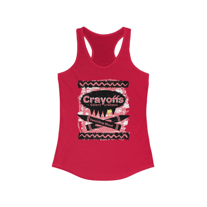 DK110: Crayoffs Colors of Chaos - Ladies Racerback Tank