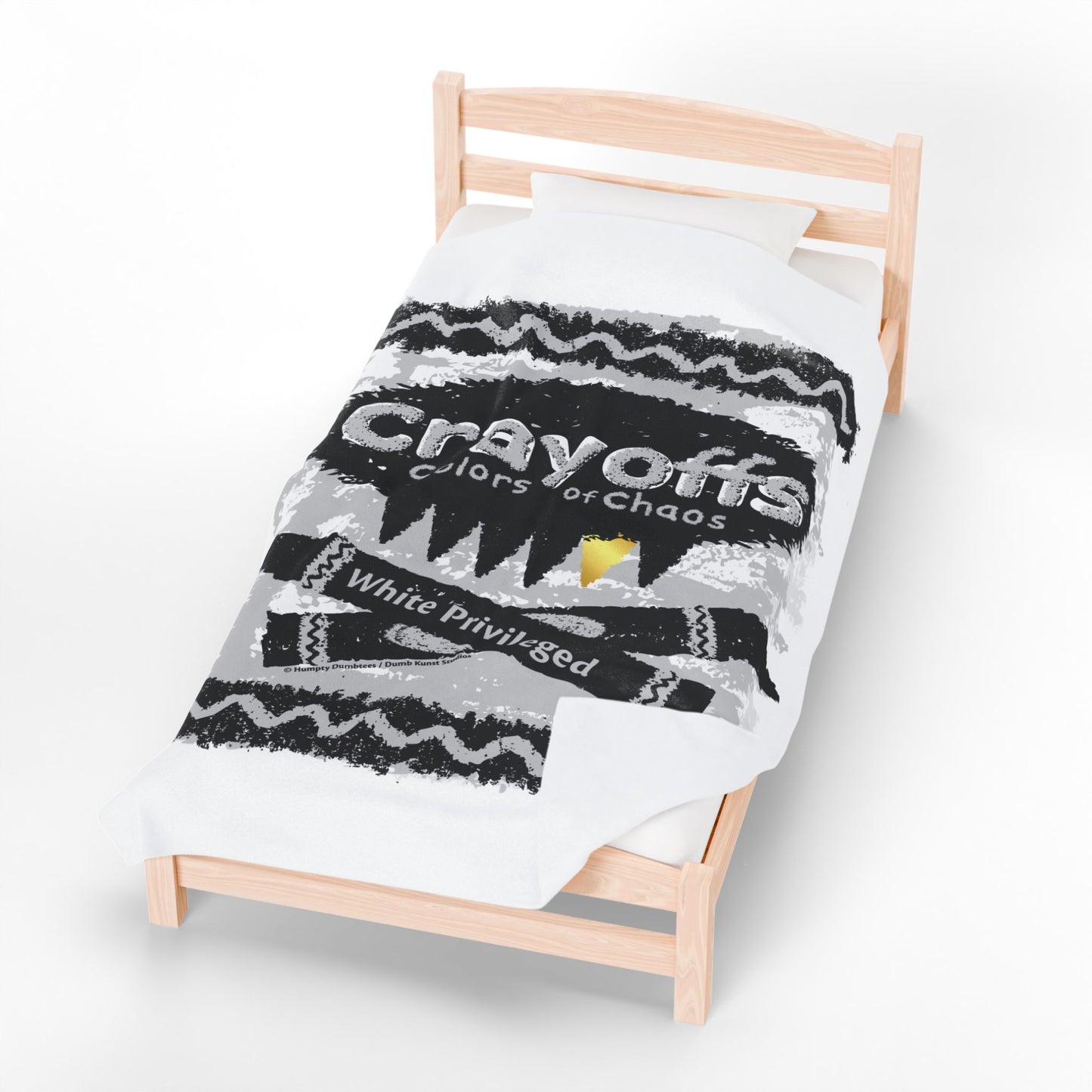 DK110: Crayoffs - Colors of Chaos (White Privileged White) - Velveteen Plush Blanket