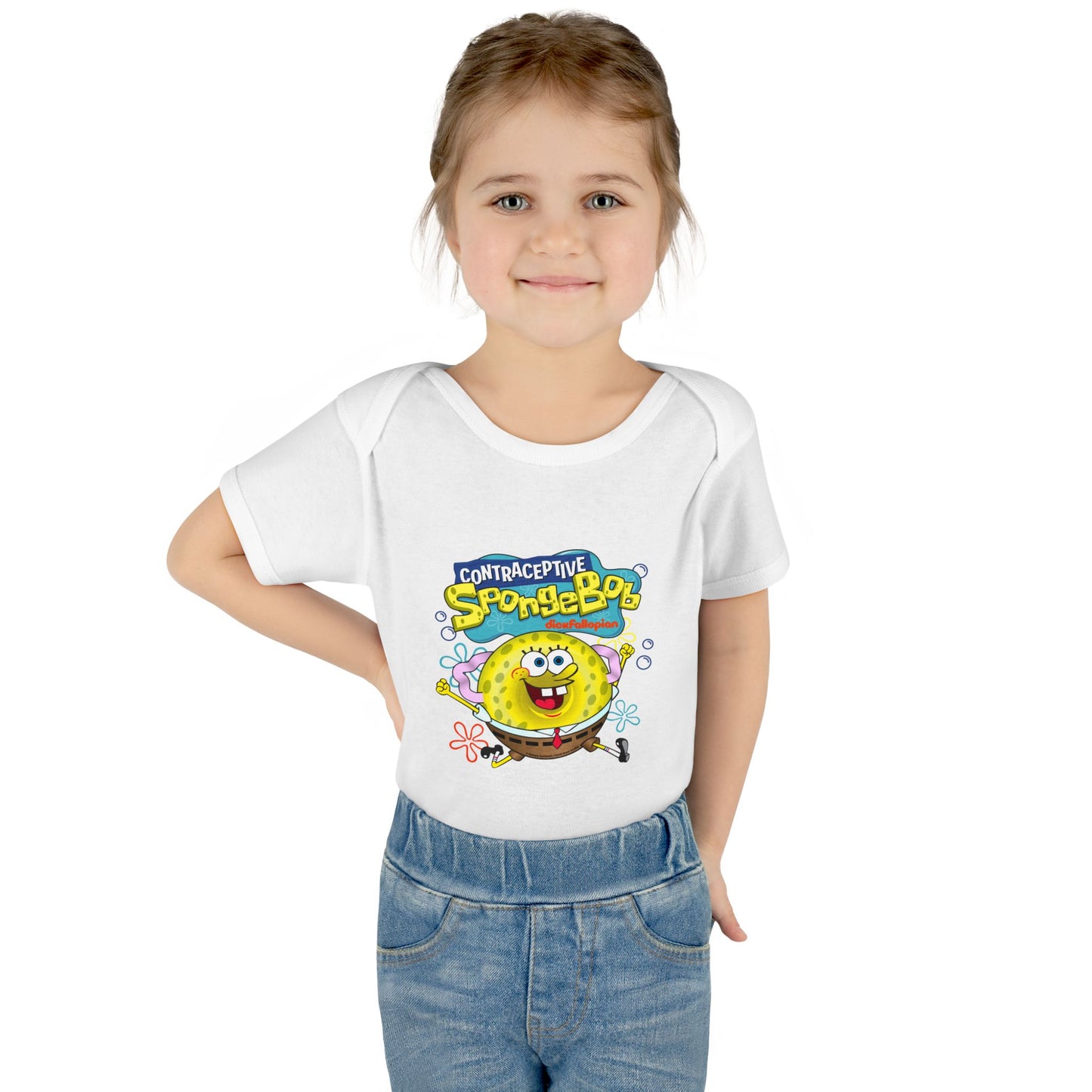 DK196: Contraceptive SpongeBob - Infant Sized Onsie