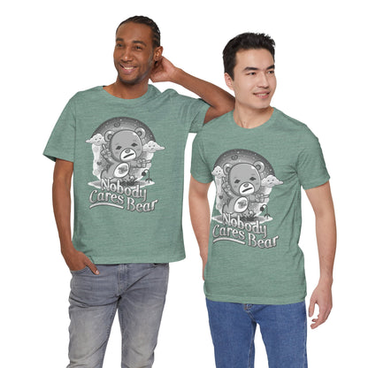 DK227: Nobody Cares Bear - Unisex S/S T-Shirt