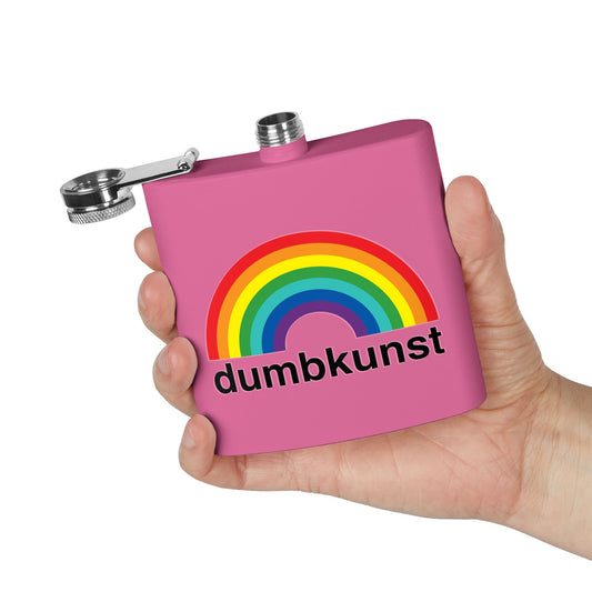 DK16: Dumb Kunst Under the Rainbow - 6oz Stainless Steel Hip Flask
