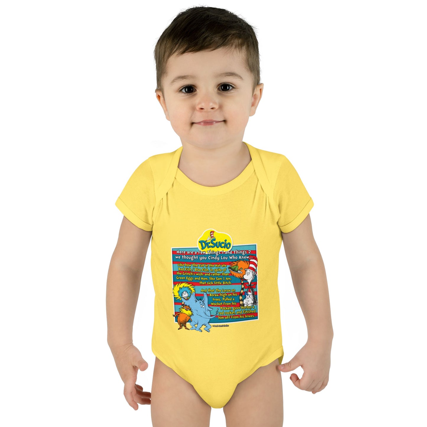 DK64: Doctored Seuss (Dirty Dr. Sucio) - Infant Sized Onsie