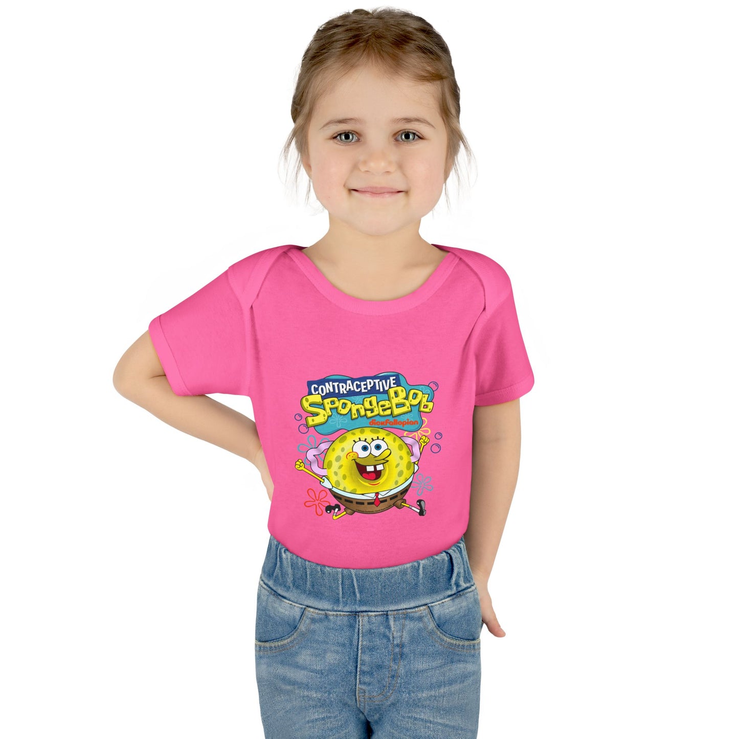 DK196: Contraceptive SpongeBob - Infant Sized Onsie