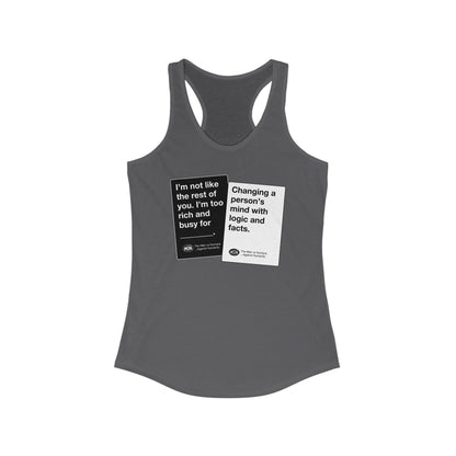 DK180: Humans Against Humanity (Logic & Facts Edition) - Ladies Racerback Tank