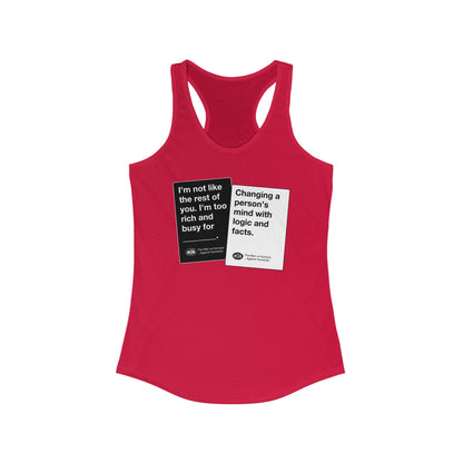 DK180: Humans Against Humanity (Logic & Facts Edition) - Ladies Racerback Tank
