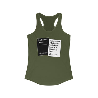 DK180: Humans Against Humanity (Squealing Hog Edition) - Ladies Racerback Tank
