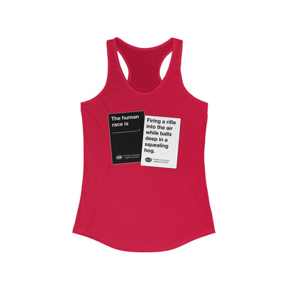DK180: Humans Against Humanity (Squealing Hog Edition) - Ladies Racerback Tank