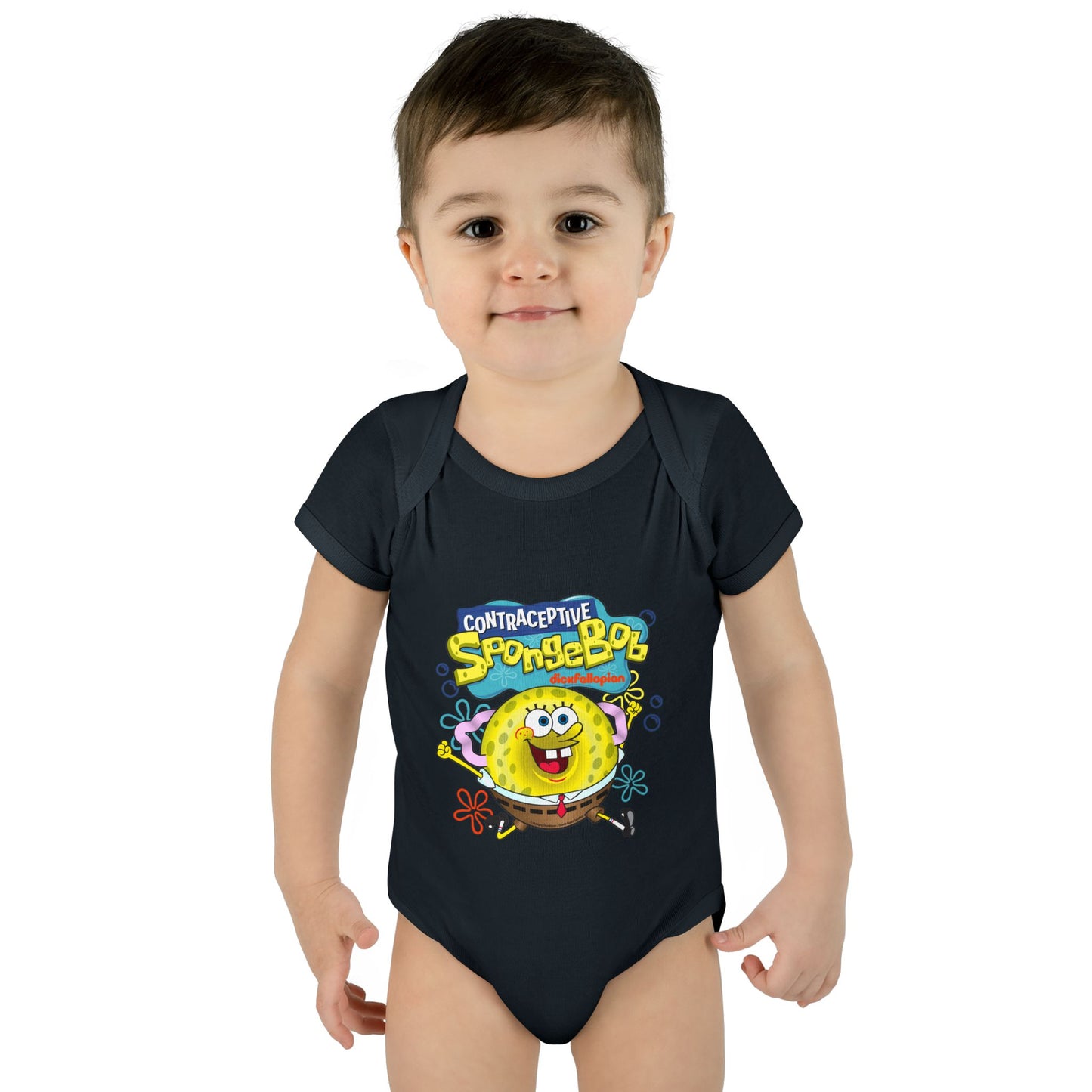 DK196: Contraceptive SpongeBob - Infant Sized Onsie