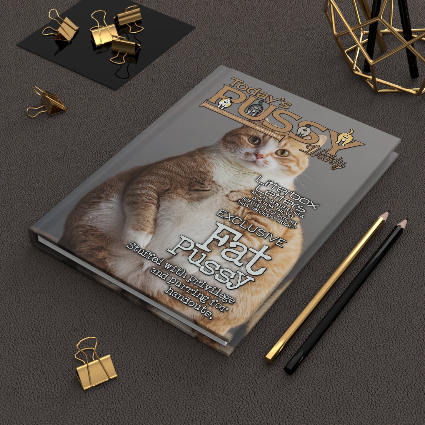 DK230: Today's Pussy... Weekly (Fat Pussy Edition) - Hardcover Writing Journal