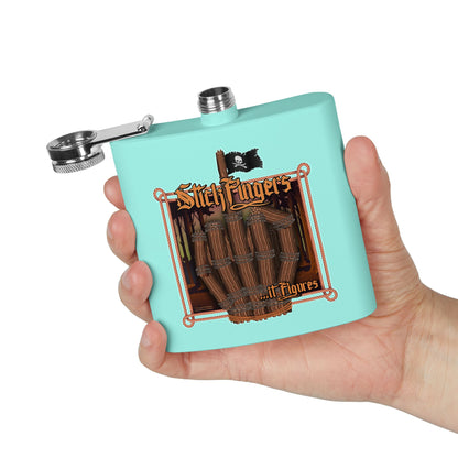 DK218: It Stick Figures - 6oz Stainless Steel Hip Flask