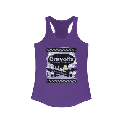 DK110: Crayoffs Colors of Chaos - Ladies Racerback Tank