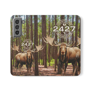 Moose Lodge 2427 - Woodlands Moose - Flip Organizational Phone Cases (Select Phone Models)