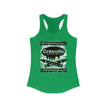 DK110: Crayoffs Colors of Chaos - Ladies Racerback Tank