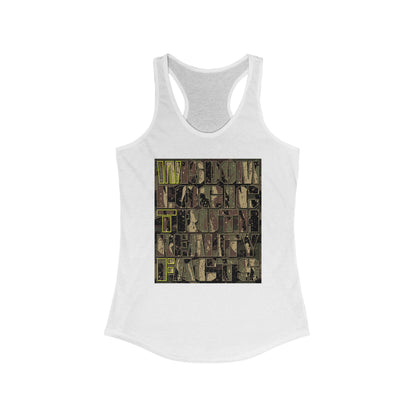 DK159: WTF! FTW! Facts! (Camo Edition) - Ladies Racerback Tank