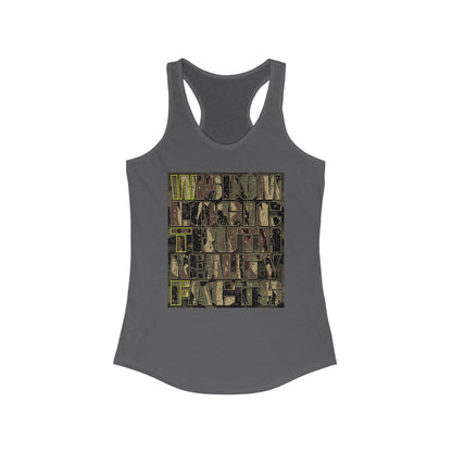 DK159: WTF! FTW! Facts! (Camo Edition) - Ladies Racerback Tank