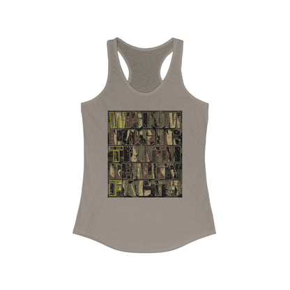 DK159: WTF! FTW! Facts! (Camo Edition) - Ladies Racerback Tank