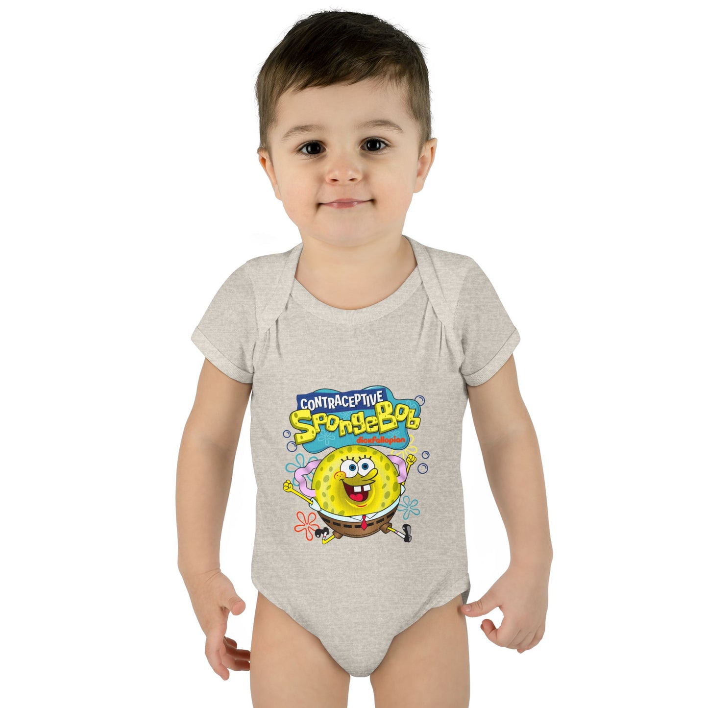 DK196: Contraceptive SpongeBob - Infant Sized Onsie