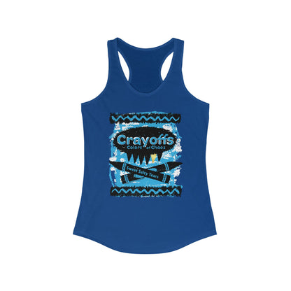 DK110: Crayoffs Colors of Chaos - Ladies Racerback Tank