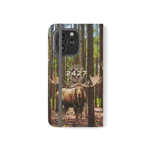 Moose Lodge 2427 - Woodlands Moose - Flip Organizational Phone Cases (Select Phone Models)