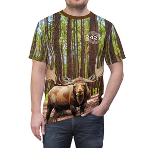 Moose Lodge 2427 - Woodlands Moose - Unisex Cut & Sew All-Over-Print Tee