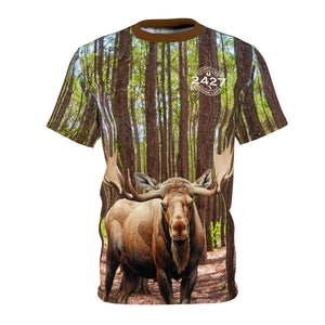 Moose Lodge 2427 - Woodlands Moose - Unisex Cut & Sew All-Over-Print Tee