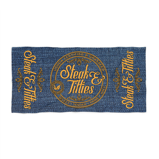 DK225: Steak & Titties - 30"x60" Beach Towel