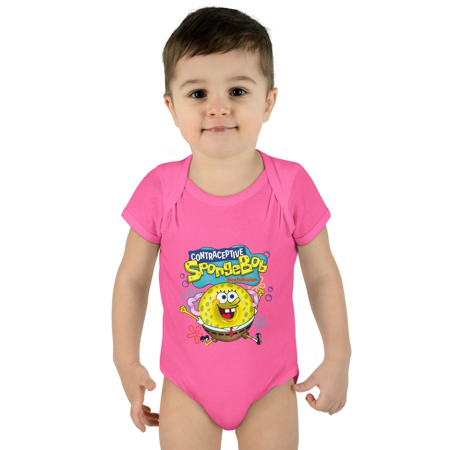 DK196: Contraceptive SpongeBob - Infant Sized Onsie