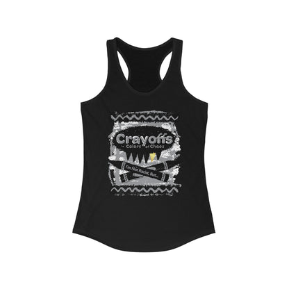 DK110: Crayoffs Colors of Chaos - Ladies Racerback Tank
