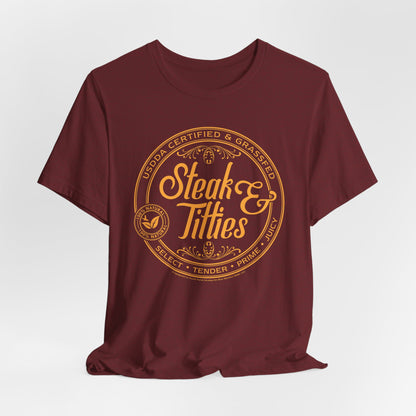 DK225: Steak & Titties - Unisex S/S T-Shirt