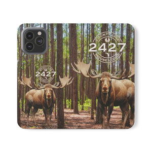 Moose Lodge 2427 - Woodlands Moose - Flip Organizational Phone Cases (Select Phone Models)